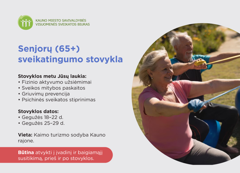 Senjorų (65 +) sveikatingumo stovykla