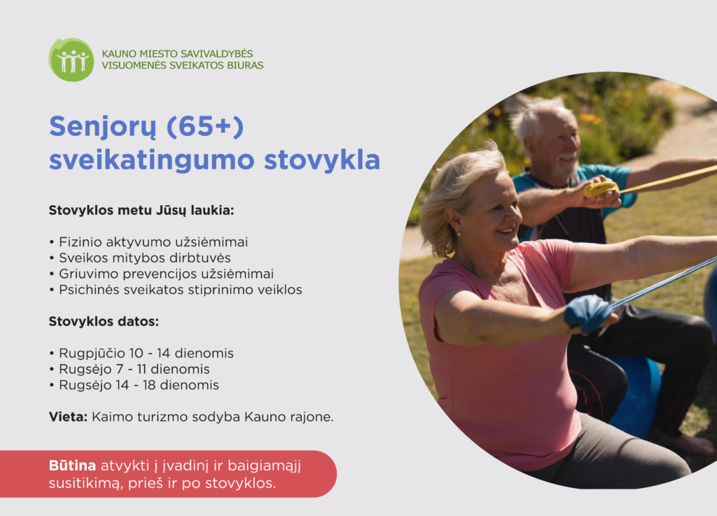 Senjorų (65 +) sveikatingumo stovykla