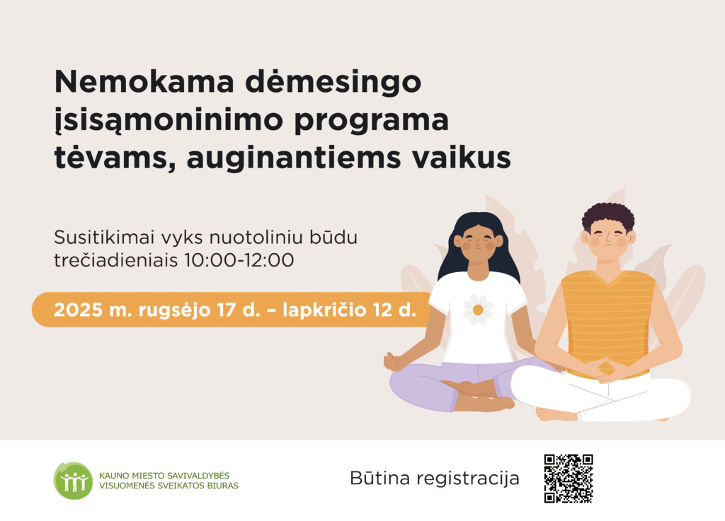 Dėmesingos tėvystės praktiniai užsiėmimai