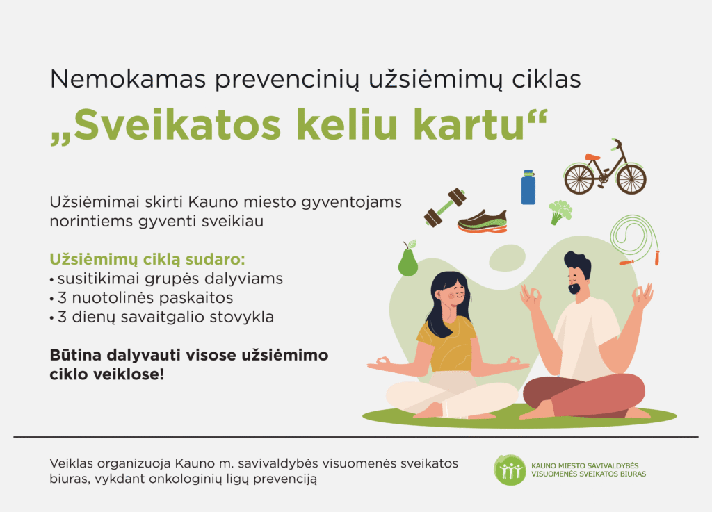 Nemokamas sveikatingumo užsiėmimo ciklas „Sveikatos keliu kartu“