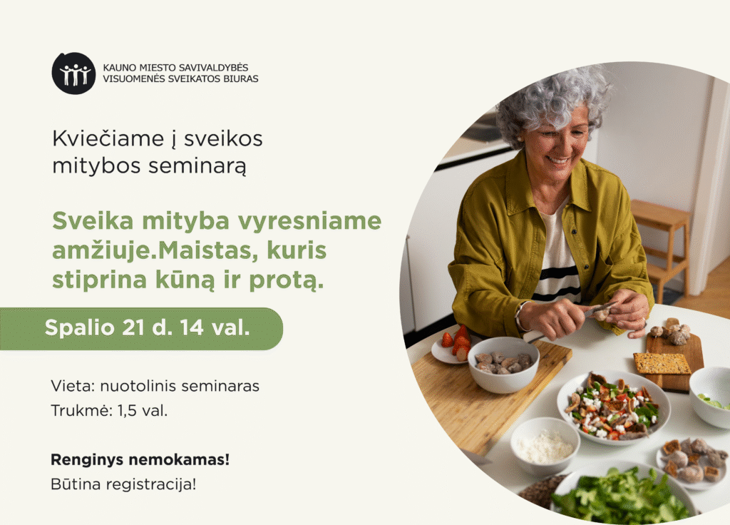  Sveika mityba vyresniame amžiuje: maistas, kuris stiprina kūną ir protą