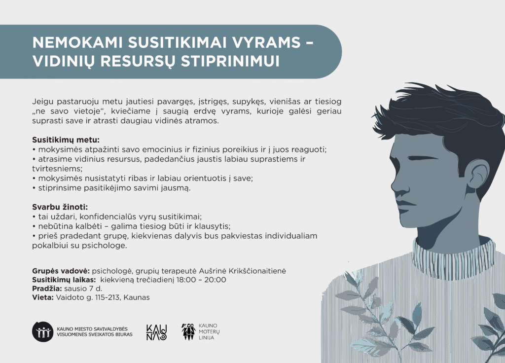 NEMOKAMI SUSITIKIMAI VYRAMS – VIDINIŲ RESURSŲ STIPRINIMUI