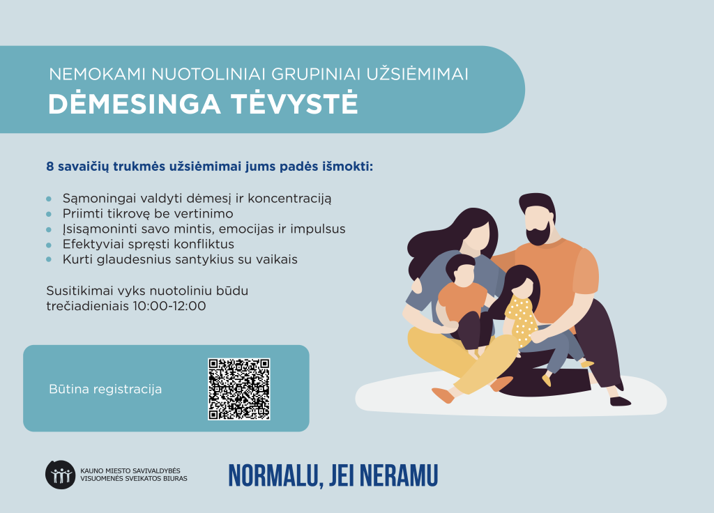 Dėmesingos tėvystės praktiniai užsiėmimai