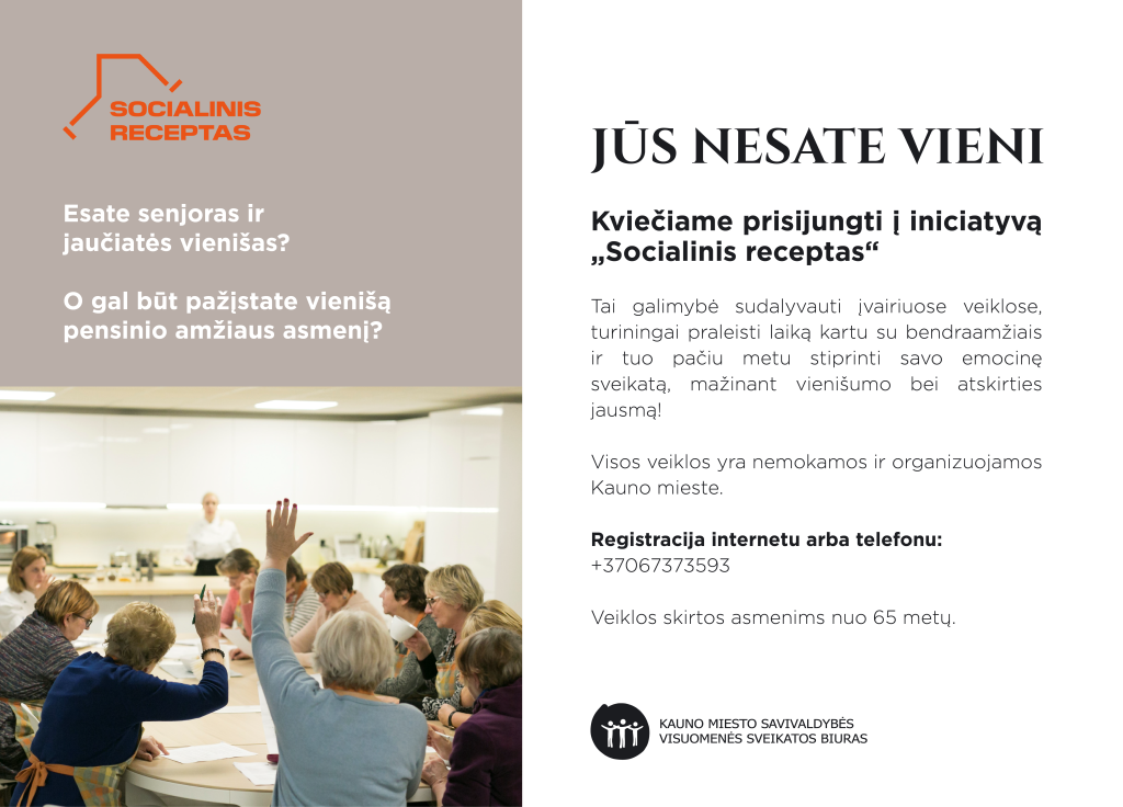 Iniciatyva „Socialinis receptas“ nauja registracija 2026 metams