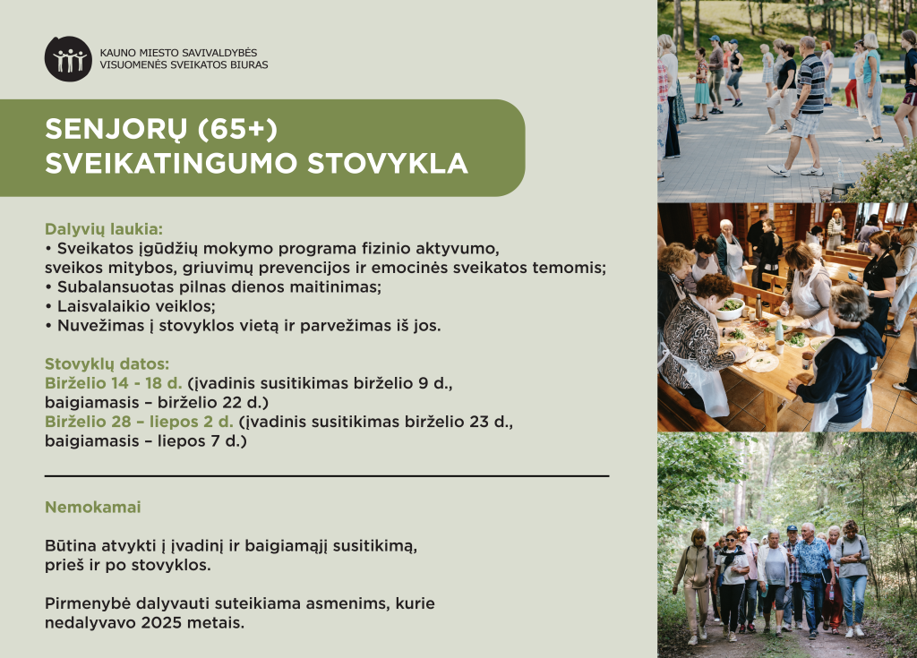 Senjorų (65 +) sveikatingumo stovykla
