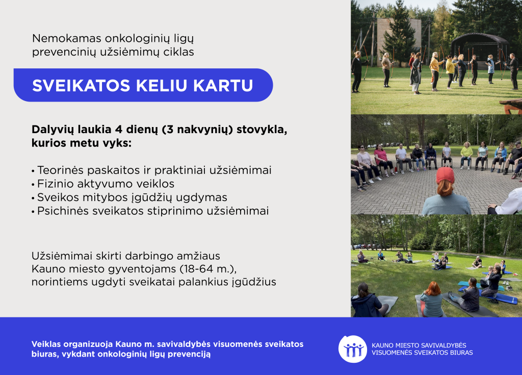 Nemokamas sveikatingumo užsiėmimų ciklas stovykloje „Sveikatos keliu kartu“