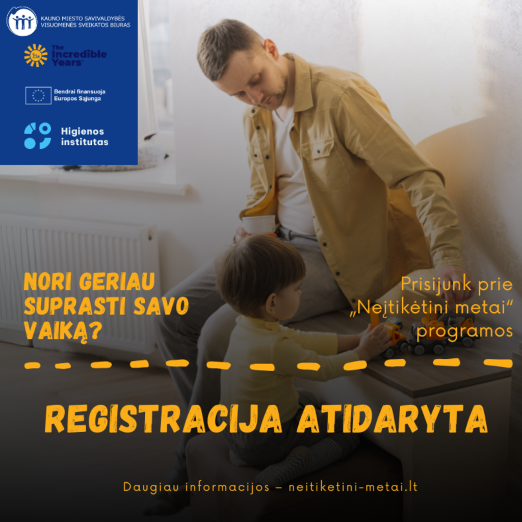 Renkama pozityvios tėvystės „Neįtikėtini metai“ tėvų, auginančių 6-8 m. amžiaus vaikus, grupė