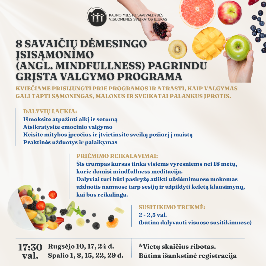 8 savaičių dėmesingo įsisąmoninimo (angl. Mindfulness) pagrindu grįstą valgymo programa