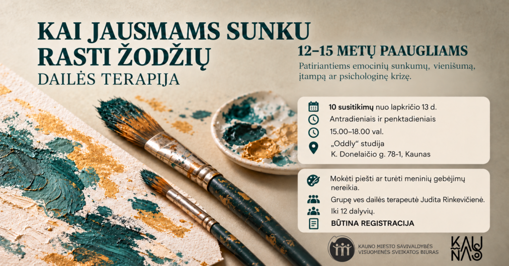 Dailės terapija paaugliams: kai jausmas sunku rasti žodžių