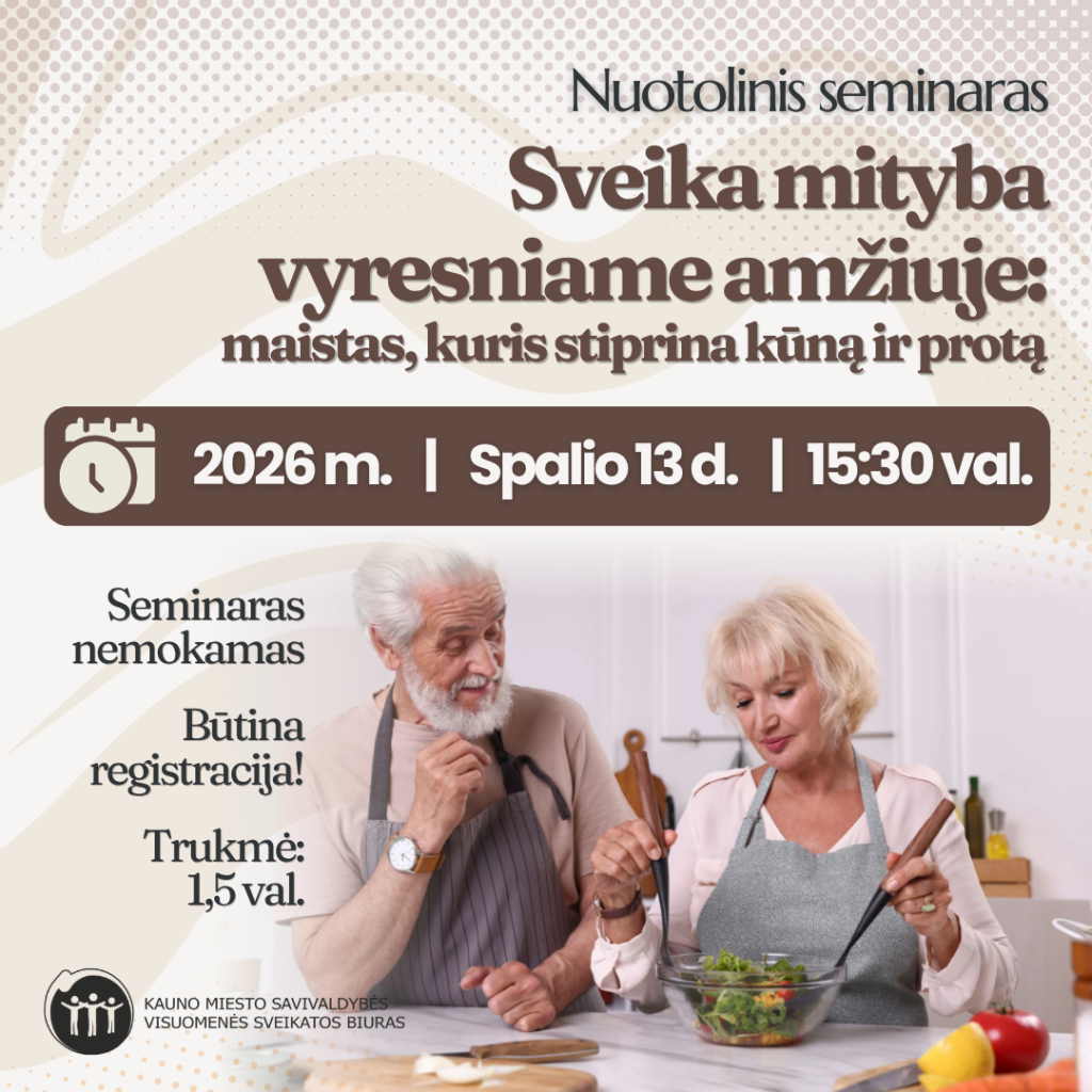 Sveika mityba vyresniame amžiuje: maistas, kuris stiprina kūną ir protą